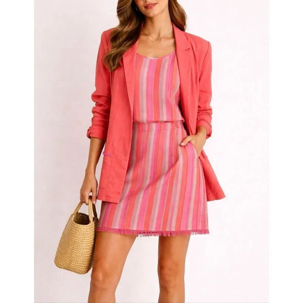 Crossing Pointe set skirt top blazer sz Large